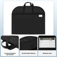 thumbnail image 4 of 1 Pack 47" Garment Bags for Travel and Hanging Clothes Storage, Suit Covers with Handles Breathable Foldover Suit Bags for Traveling Clothes Protector for Gowns Dresses Sweaters, Black, 4 of 8