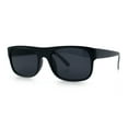 thumbnail image 4 of Manly Mad Dog Gangster All Black Rounded Rectangular Flat Top Sunglasses Matte Black, 4 of 8