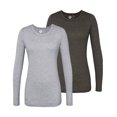 thumbnail image 1 of Adar Underscrub Tee 2 Pack For Women - Long Sleeve Fitted Underscrubs, 1 of 5