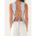 thumbnail image 5 of Women'S Casual Tank Tops Sleeveless Ruched Work Blouse Fitted 2025 Trendy Shirts  Blue S, 5 of 6