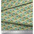 thumbnail image 3 of Soimoi Green Cotton Duck Fabric House Architectural Printed Craft Fabric by the Yard 42 Inch Wide, 3 of 3
