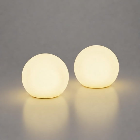 HIBIBUD 2-Pack 3-Inch Rechargeable Led Orb Lights 16 Color Glow Spheres, 4 Modes, Waterproof Ambient Lighting Balls, Glowing Orbs for Indoor, Outdoor, Pool, Room, and Patio Decor