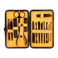 thumbnail image 1 of 15 Uds cortaúñas de acero inoxidable herramienta de manicura cortaúñas conjunto con estuche amarillo, 1 of 8