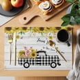 thumbnail image 2 of Pig Truck Sunflower Placemats Set&nbsp;of&nbsp;8 Vintage Farm Loads of Sunshine Board Heat Insulation Washable Place Mats, Non-Slip Table Mats for Dining Table Party Kitchen Decor,13x19 Inch, 2 of 9