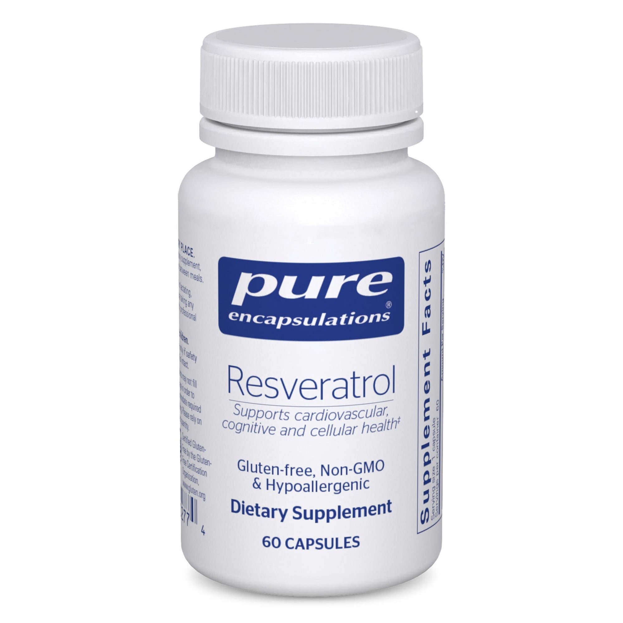 Pure Encapsulations Resveratrol - Cardiovascular, Cellular Health & Memory Support* - 40 mg Trans-Resveratrol - Antioxidants Supplement - Gluten Free & Non-GMO - 60 Capsules