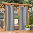 thumbnail image 2 of Rosnek Waterproof Pergola Curtains Thermal Insulated Patio Outdoor Curtain Tap Top Window Drapes For Garden Lawn Yard Porch Cabin Decor, 2 of 5