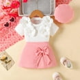 thumbnail image 2 of KEXE Girls Outfit Sets Toddler Summer Outfits Toddler Baby Girl Outfits Summer Clothes Infant Spring Short Sleeve Shirt Tops Cute Shorts Set, 2 of 9
