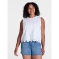 thumbnail image 2 of Time and Tru Women's and Women's Plus Sleeveless Cotton Eyelet Top, Sizes XS-4X, 2 of 7