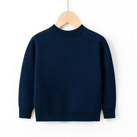 

nsendm Girls Heavy Sweatshirts Toddler Boys Girls Christmas Cartoon Snowman Sweater Long Sleeve Warm Knitted Fleece Hoodie Sweater Navy 4-5 Years