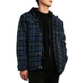 thumbnail image 1 of Ma Croix Mens Quilted Lined Flannel Shirt Hooded Winter Lumberjack Plaid Jacket, 1 of 6