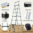 thumbnail image 4 of 6+7 Step Ladder Telescoping Ladder 6.5FT Portable Multi-Purpose Folding Ladder Aluminum Heavy Duty Extension Telescopic Ladder Convenient Handgrip Widened Pedal Safety Lock 330lb Max Load Easy to Use, 4 of 18