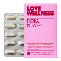 Love Wellness Flora Power, Probiotic Vaginal Suppositories, 10ct