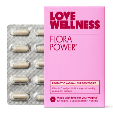 Love Wellness Flora Power, Probiotic Vaginal Suppositories, 10ct