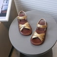 thumbnail image 5 of TOWED22 Girls Strappy Summer Sandals Open Toe Flats Dress Sandals Shoes Toddler/Little Kid/Big Kid（Gold,11）, 5 of 8