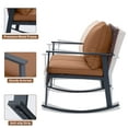 thumbnail image 5 of Ainfox 4-Piece Outdoor Patio Furniture Sofa Set, Includes 2 Swivel Glider Chairs,1 Tempered Glass-top Coffee Table and 1 Rocking Loveseat, Brown, 5 of 14