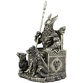 thumbnail image 3 of Ebros Norse Odin The Alfather Sitting On A Throne with Two Wolf Dogs Figurine, 3 of 7