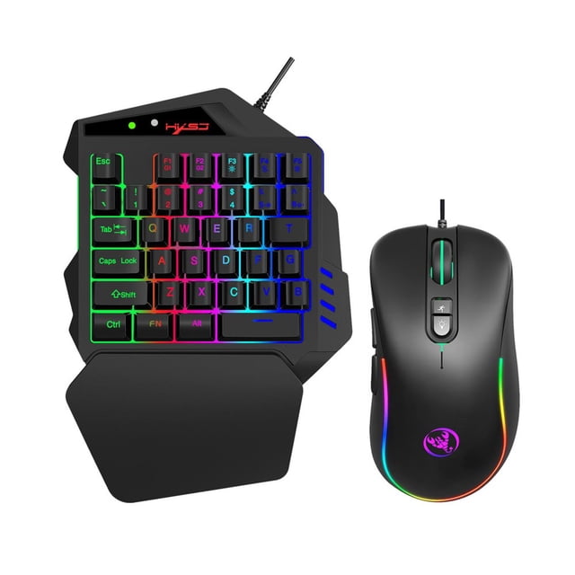 One Handed Gaming Keyboard And Combo V500 RGB Gaming Keypads And J300 Gaming Gaming Keypad Wired Gaming Keyboard with 2 USB Ports And Gaming