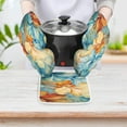 thumbnail image 5 of Abstract Flowers Oven Mitts And Pot Holders Sets of 4 Oven Gloves Set Potholders for Kitchen Cooking Baking Grilling Anti Scald Hot Pads And Heat Resistant, 5 of 6