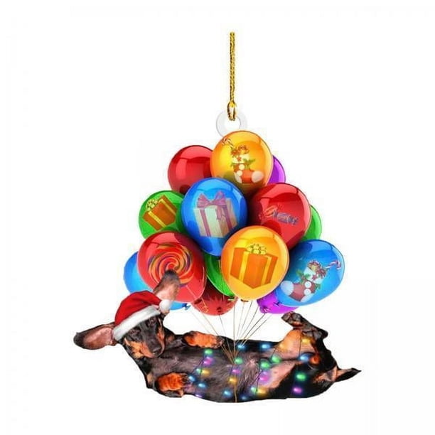 Colgante colgante,Adorno colgante navideño de perro salchicha,Adorno para árbol de Navidad Colgante para mochila,Espejo retrovisor del coche Colgante colgante para vacaciones,Decoración del