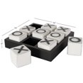 thumbnail image 4 of DecMode 14" x 4" Black Wooden Tic Tac Toe Game Set with White Block Pieces, 1-Piece, 4 of 14