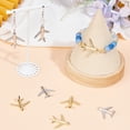 thumbnail image 4 of 1 Box 8Pcs Airliner Beads 18K Gold & Platinum Plated Cubic Zirconia Airplane Shape Beads for DIY Jewellery Making, 4 of 5