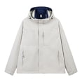 thumbnail image 1 of WRKEKC Men's Slim Fit Hooded Jacket with Adjustable Drawstring and Contrast Stitching, Urban Utility Coat for Modern Commute Khaki 4XL, 1 of 3