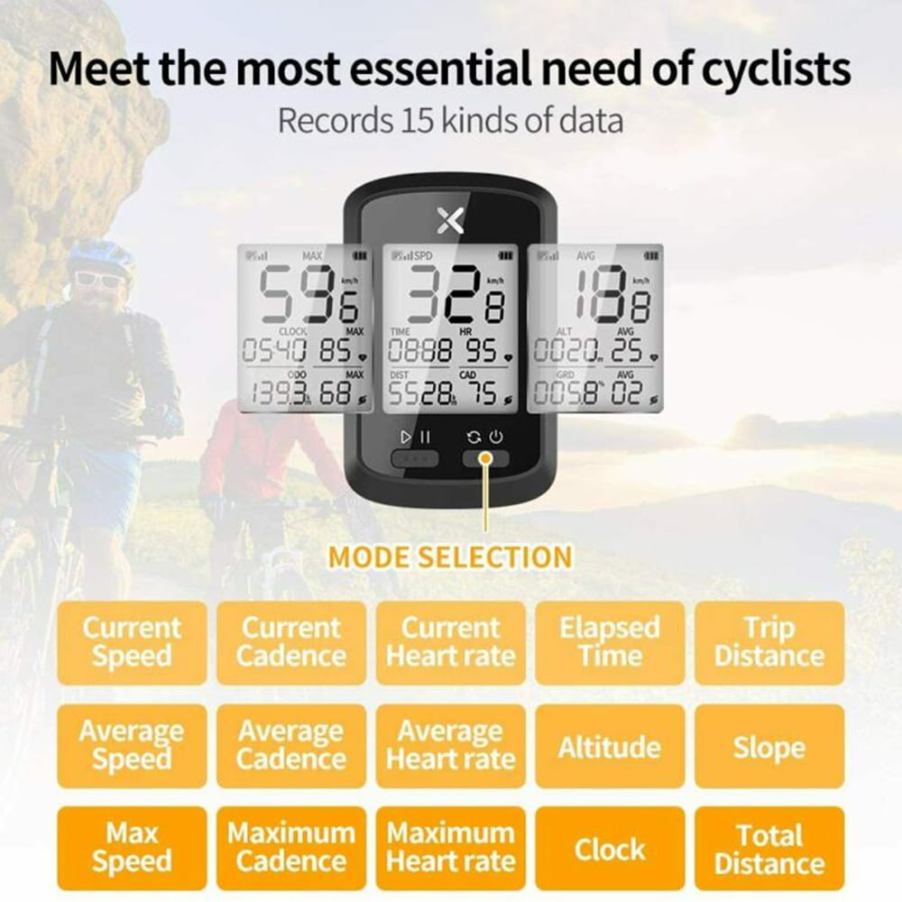 XOSS G GPS Bike Bicycle Cycling Computer Stopwatch LCD Display Waterproof Case 