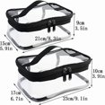 thumbnail image 2 of 2 Pack Portable Clear Makeup Bag Zipper Waterproof Cosmetics Bag Transparent Travel Storage Carry Pouch PVC Zippered, 2 of 4