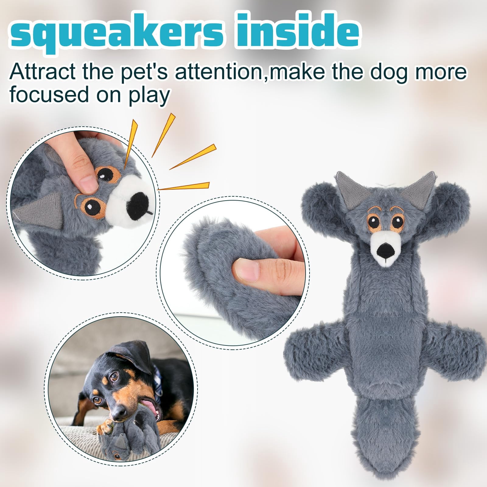 10 Soft Dog Squeaky Toys No Stuffing Crinkle For Aggressive Chewers Durable Plush Puppy Squeak Animals Small Medium Large Pets  10 Styles (classic Style)