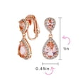 thumbnail image 4 of Bling Jewelry Womens Vintage Style Bridal CZ Halo Dangle Clip-On Earrings SilverRose Gold Plated, 4 of 6