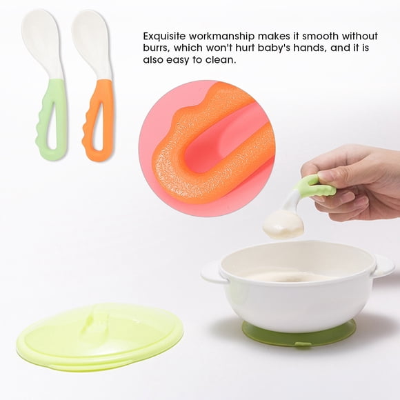Safe Fácil de Mantener El Manejo Ergonímico No Tóxico Cuchara para Bebés, Cuchara de Abrenamiento para Bebés, Para Bebé