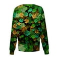 thumbnail image 4 of yuCgh Women's St. Patrick's Day Printed Long Sleeve Single Breasted Top, Casual Work Uniform, Nursing Shirt for Women,Green XL, 4 of 4