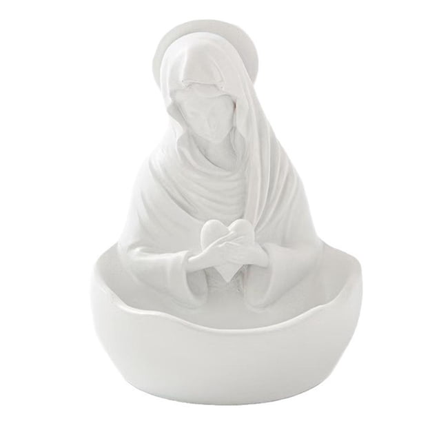 SharkTRUE Virgin Mary Rosary Holder, Virgin Mary Jewelry Holder, Catholic Blessed Virgin Mary Statue, Tabletop Jewelry Rack for Necklace & Rings, Lady Prayer Rosary Box Religious Gift Catholic Gift
