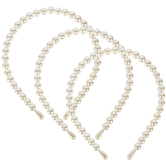 3PCS Pearls Headband Simulated Bridal Hair Band Wedding Hair Hoop for Women