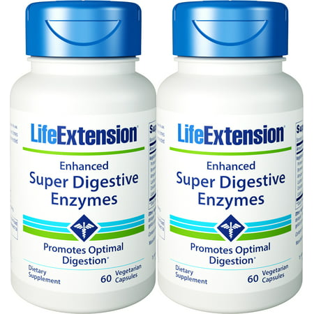 Life Extension Enhanced Super Digestive Enzymes 60 Vegetarian Capsules 2 (Best Vegetarian Digestive Enzymes)