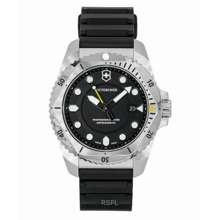 Victorinox Dive Pro Rubber Strap Matt Black Dial Quartz Diver's 241990 300M Men's Watch