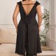 thumbnail image 4 of Puntoco Pijamas para mujer Conjunto de lencería erótica con falda corta de encaje y borlas con cuello colgante de talla grande para mujer, 4 of 4