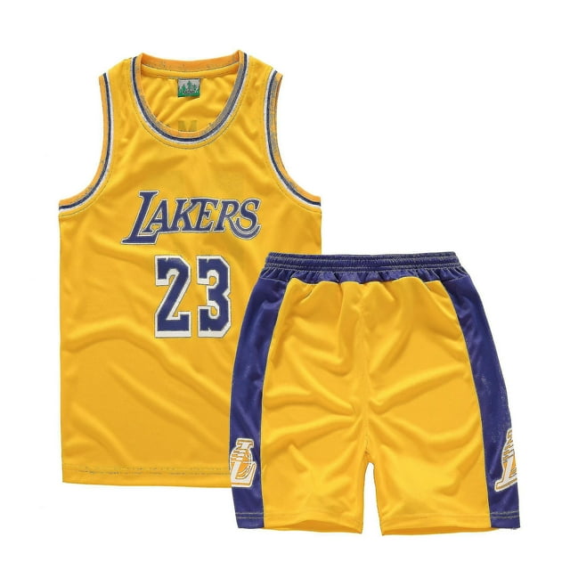 Lakers 23 Lebron Maillot No.23 Ensemble d'Uniforme de Basketball pour Enfants