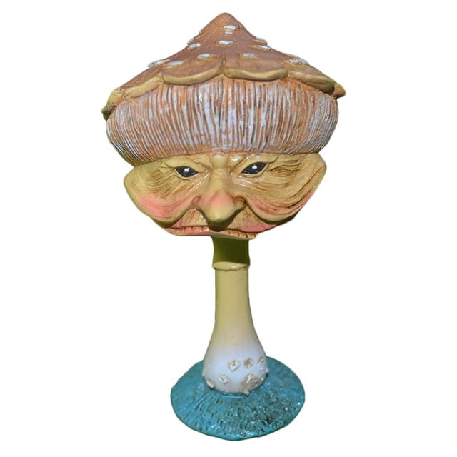 Estatua En Miniatura De Hongo Con Cara De Anciana, Artesanías De Resina, Esculturas De Brujas Divertidas Para Decoración De Césped Y Jardín Scienceny HA037653-00
