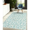 thumbnail image 4 of Vintage Decorative Rug, Monochrome Style Classic Victorian Inspired Rococo Motif Repetition, Quality Carpet for Bedroom Dorm and Living Room, 6 Sizes, Turquoise White, by Ambesonne, 4 of 4