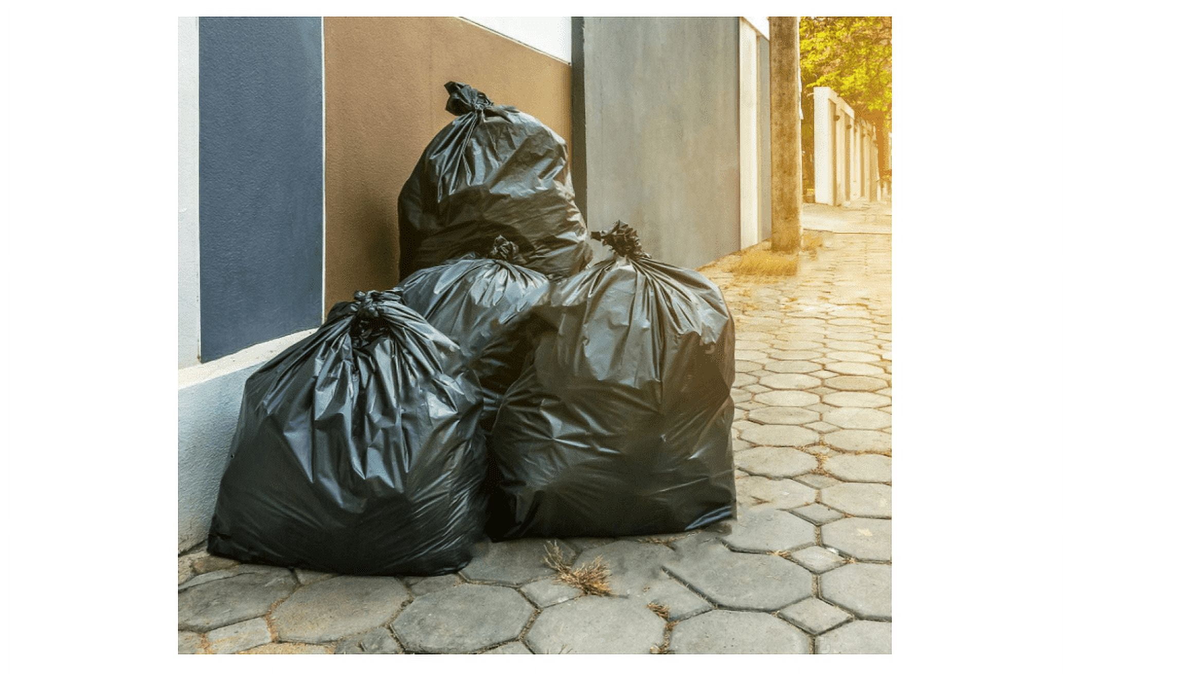 100 Count 55-60 Gallon Trash Bags, Sturdy & Tear-Resistant Commercial Can Liners 55 Gallon, Large Garbage Bags, Large Black Trash Bags for Commercial, Lawn and Leaf Bags