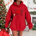 thumbnail image 6 of XIAOCHA Couples Hoodies for Christmas Oversized Reindeer Hooded Sweatshirt Festive Warm Casual Holiday Wear Top, 6 of 6