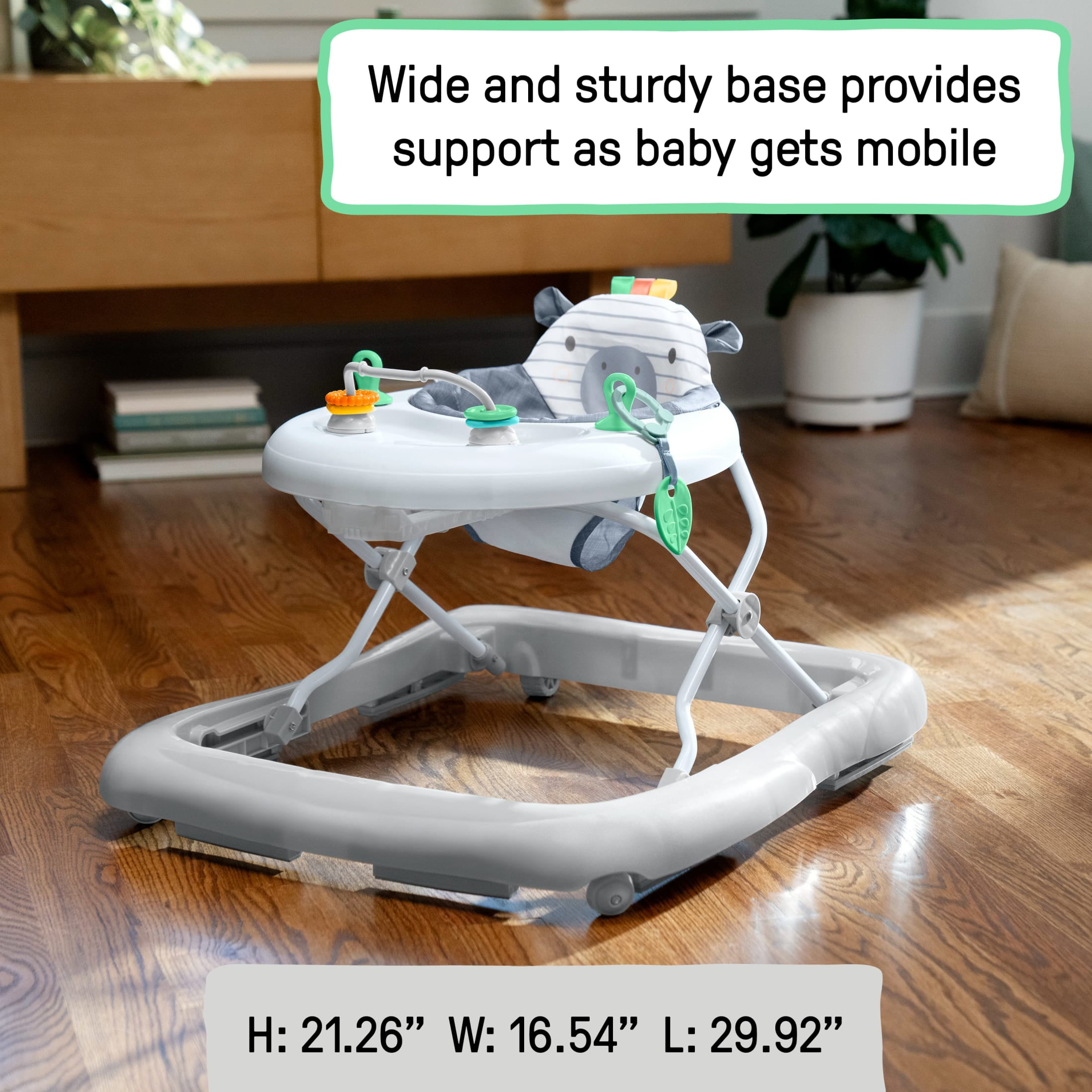 Ingenuity Smooth Strides Activity Walker - Developmental Walker - Chambray - 6M-12M