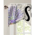 thumbnail image 2 of Tie Up Valance Curtain for Kitchen,Watercolor Lavender Flower Rod Pocket Short Curtains Adjustable Tie-Up Shade Valances,Sweet Home on Linen Window Treatment for Bathroom Living Room Bedroom, 2 of 8