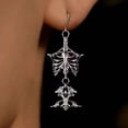 thumbnail image 3 of Misright Gothic Skull Dangle Earrings Floral Alloy Jewelry Gifts Women Gold/Silver Color, 3 of 9