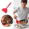 thumbnail image 2 of Silicone Wrapped Fish Spatula, Nonstick Wide Flat Turner for Pancakes, Eggs, Pizza, Fish and Everyday Cooking(Red,One Size), 2 of 7