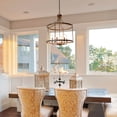thumbnail image 3 of LNC 6-Light Antique Rust Bronze Farmhouse Drum Chandelier,21.7"L x 21.7"W x 28.3"H, 3 of 11
