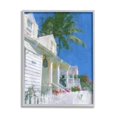 thumbnail image 3 of Stupell Industries Palm Tree Looming White Summer Villa Cottage Painting Gray Framed Art Print Wall Art, Design by Noah Bay, 3 of 5