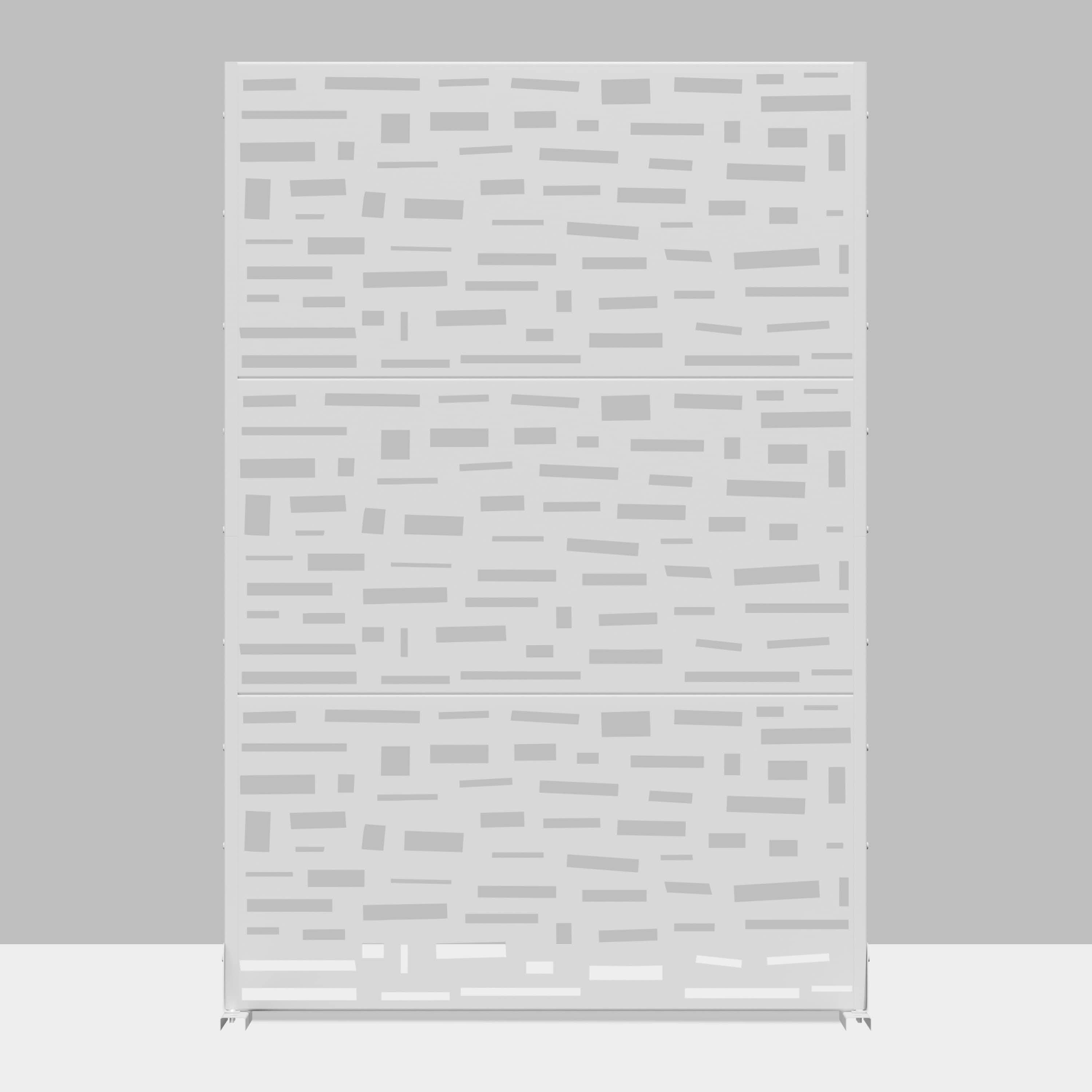MAYEERTY 72x47x16 Inch White Rectangular Galvanized Steel Privacy Screen, 6 Piece Set for Outdoor Street