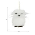 thumbnail image 5 of Temps des fêtes Noël souhaits chauds fausse fourrure hibou ornement, blanc, 1 comte, 5 of 5